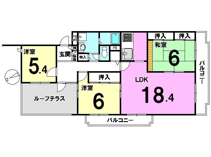 Floor plan. 3LDK, Price 19,800,000 yen, Occupied area 85.91 sq m , Balcony area 15.7 sq m local appearance photo
