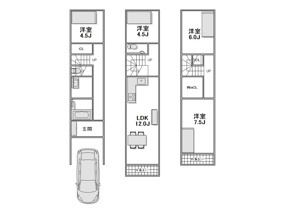 Floor plan. 22,800,000 yen, 4LDK, Land area 57.22 sq m , Building area 93.56 sq m