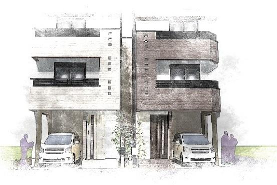 Rendering (appearance). Shine in a quiet residential area, ever place a series of simple modern look.