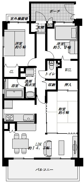 Floor plan. 3LDK, Price 18.3 million yen, Occupied area 67.72 sq m , Balcony area 9.81 sq m