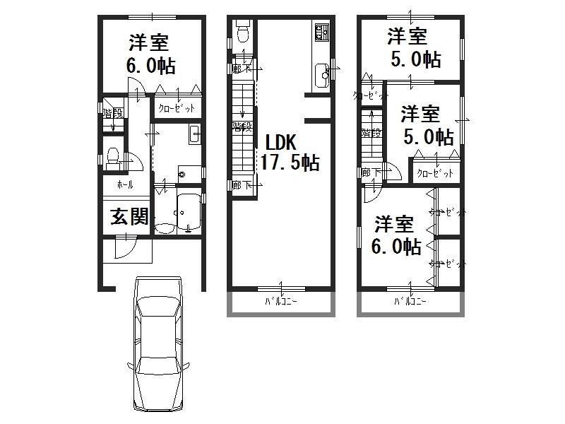 Floor plan. Price 29,800,000 yen, 4LDK, Land area 59.01 sq m , Building area 100 sq m