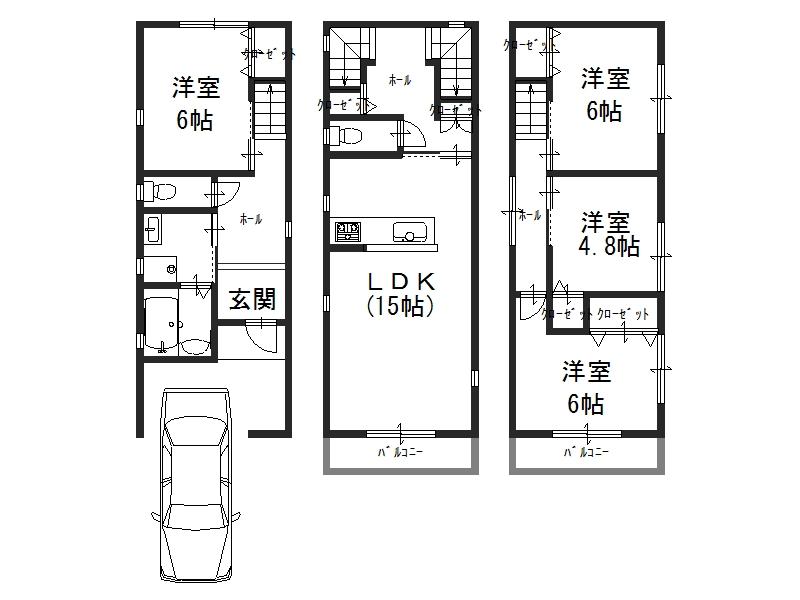 Floor plan. Price 29,800,000 yen, 4LDK, Land area 59.01 sq m , Building area 97.38 sq m