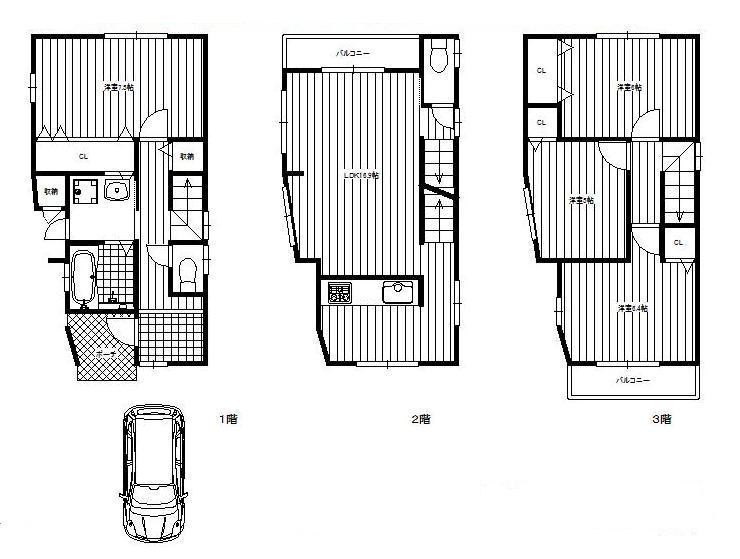 Floor plan. 29,800,000 yen, 4LDK, Land area 66.11 sq m , It becomes optimum specification with a housed in a building area of 104.28 sq m each room.
