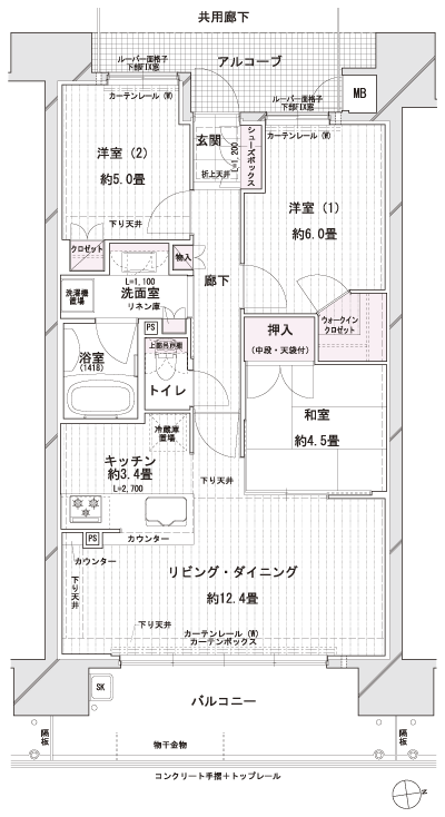 Floor: 3LDK, occupied area: 68.86 sq m, Price: 28.4 million yen