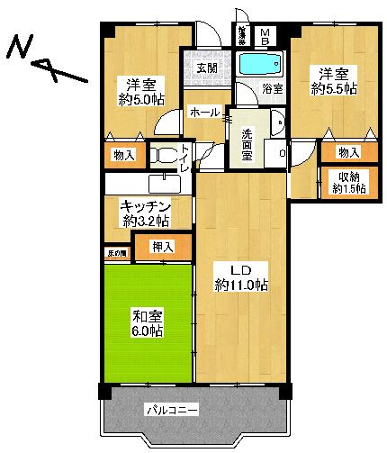 Floor plan. 3LDK + S (storeroom), Price 9.8 million yen, Occupied area 75.09 sq m , Balcony area 8.99 sq m
