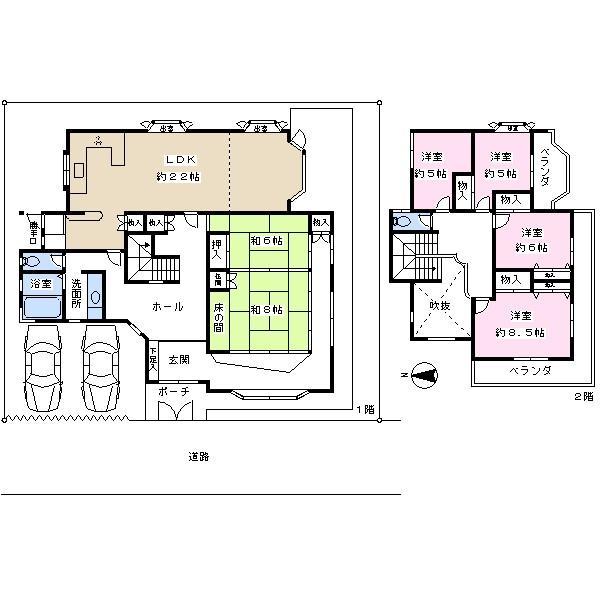 Floor plan. 68 million yen, 5LDK + S (storeroom), Land area 258.96 sq m , Building area 189.91 sq m