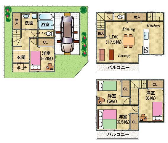 Floor plan. 35,800,000 yen, 4LDK, Land area 61.28 sq m , Building area 101.84 sq m