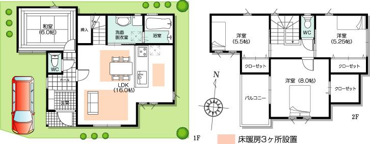 Floor plan. (No. 5 locations), Price 42,900,000 yen, 4LDK, Land area 100.1 sq m , Building area 99.36 sq m