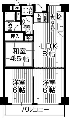 Floor plan. 3LDK, Price 10.5 million yen, Occupied area 52.95 sq m , Balcony area 5.83 sq m
