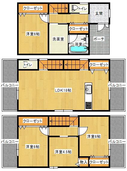 Floor plan. 29,800,000 yen, 4LDK, Land area 101.11 sq m , Building area 103.63 sq m