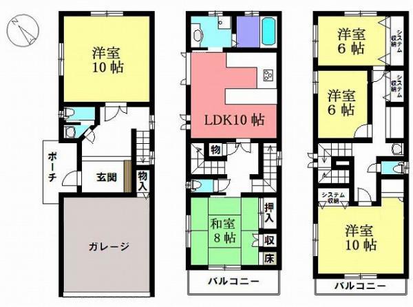 Floor plan. 35,800,000 yen, 5LDK, Land area 87.4 sq m , Building area 177.09 sq m