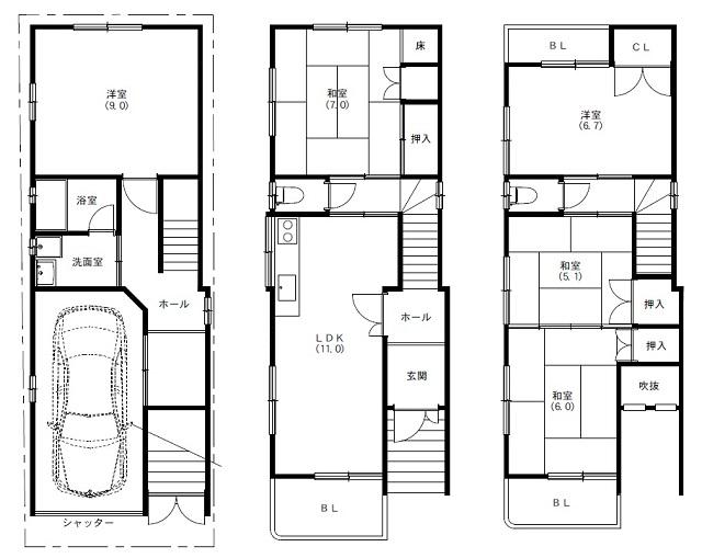 Floor plan. 21 million yen, 5LDK, Land area 58.86 sq m , Building area 123.83 sq m
