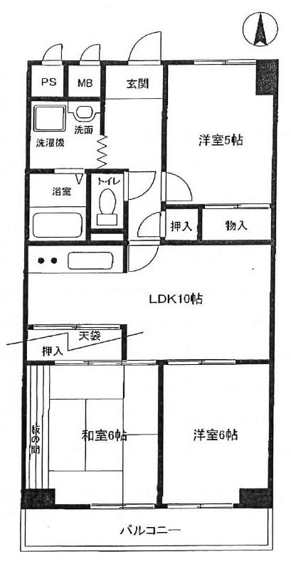 Floor plan. 3LDK, Price 16.3 million yen, Footprint 63 sq m , Bright room on the balcony area 8.61 sq m south-facing!