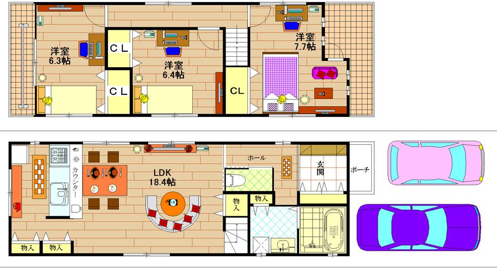 Floor plan. 35.4 million yen, 3LDK, Land area 89.41 sq m , You can change the building area 99.3 sq m Floor.