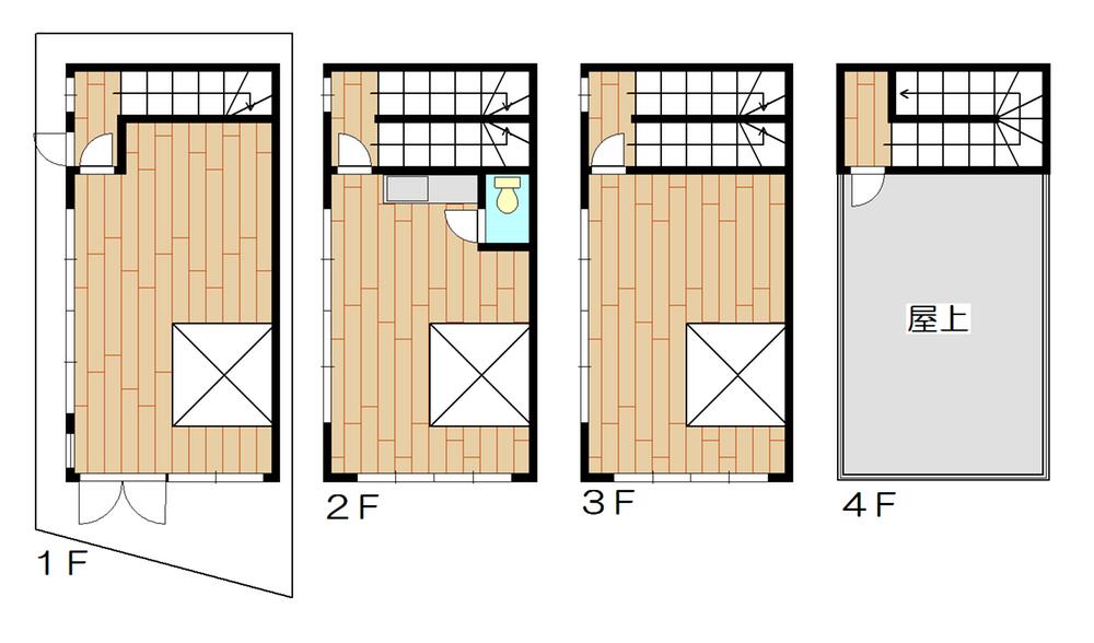 Floor plan. 9.8 million yen, 3K, Land area 35.95 sq m , It is a building area of ​​73.08 sq m office building. 