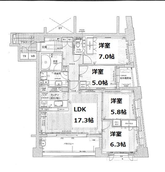 Floor plan. 4LDK, Price 38,500,000 yen, Occupied area 92.81 sq m , Balcony area 11.3 sq m 4LDK.