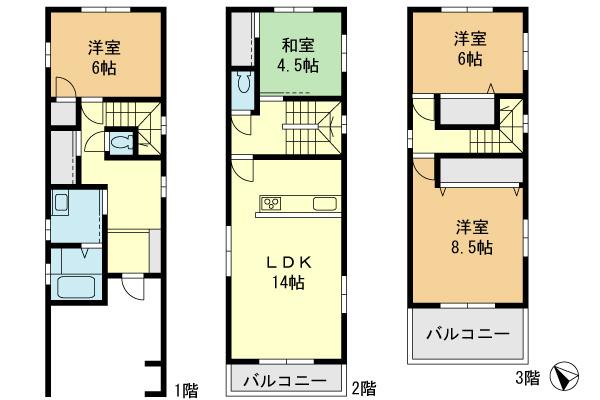 Floor plan. 29,800,000 yen, 4LDK, Land area 64.37 sq m , Building area 98.82 sq m floor plan