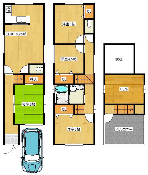 Floor plan. 23.8 million yen, 4LDK, Land area 68.9 sq m , Building area 90.42 sq m