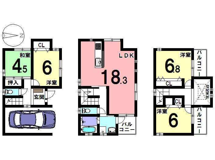 Floor plan. 27,900,000 yen, 4LDK, Land area 62 sq m , Building area 115.21 sq m