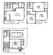 Floor plan. 26,800,000 yen, 4LDK, Land area 51.81 sq m , It is a building area of ​​99.68 sq m southeast corner lot