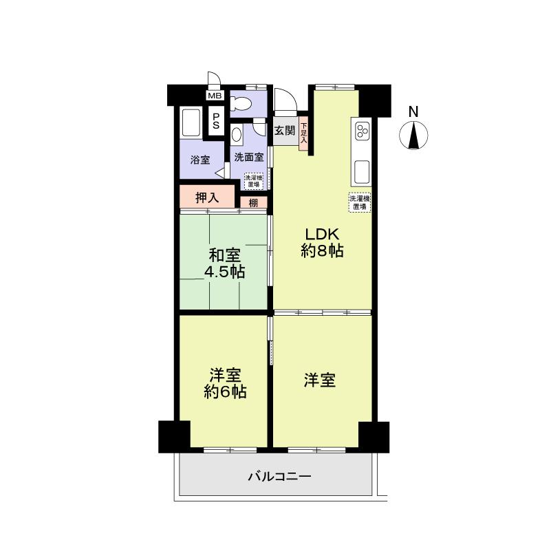 Floor plan. 3LDK, Price 10.9 million yen, Occupied area 52.95 sq m , Balcony area 5.83 sq m