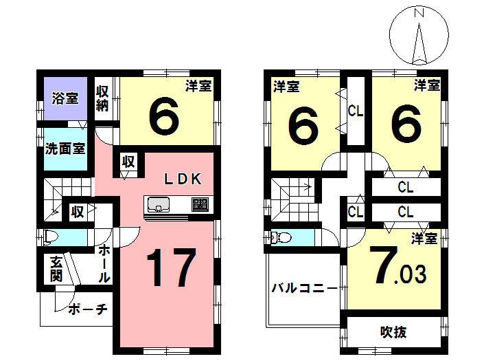 Floor plan. 35,800,000 yen, 4LDK, Land area 139.57 sq m , Building area 109.3 sq m local appearance photo