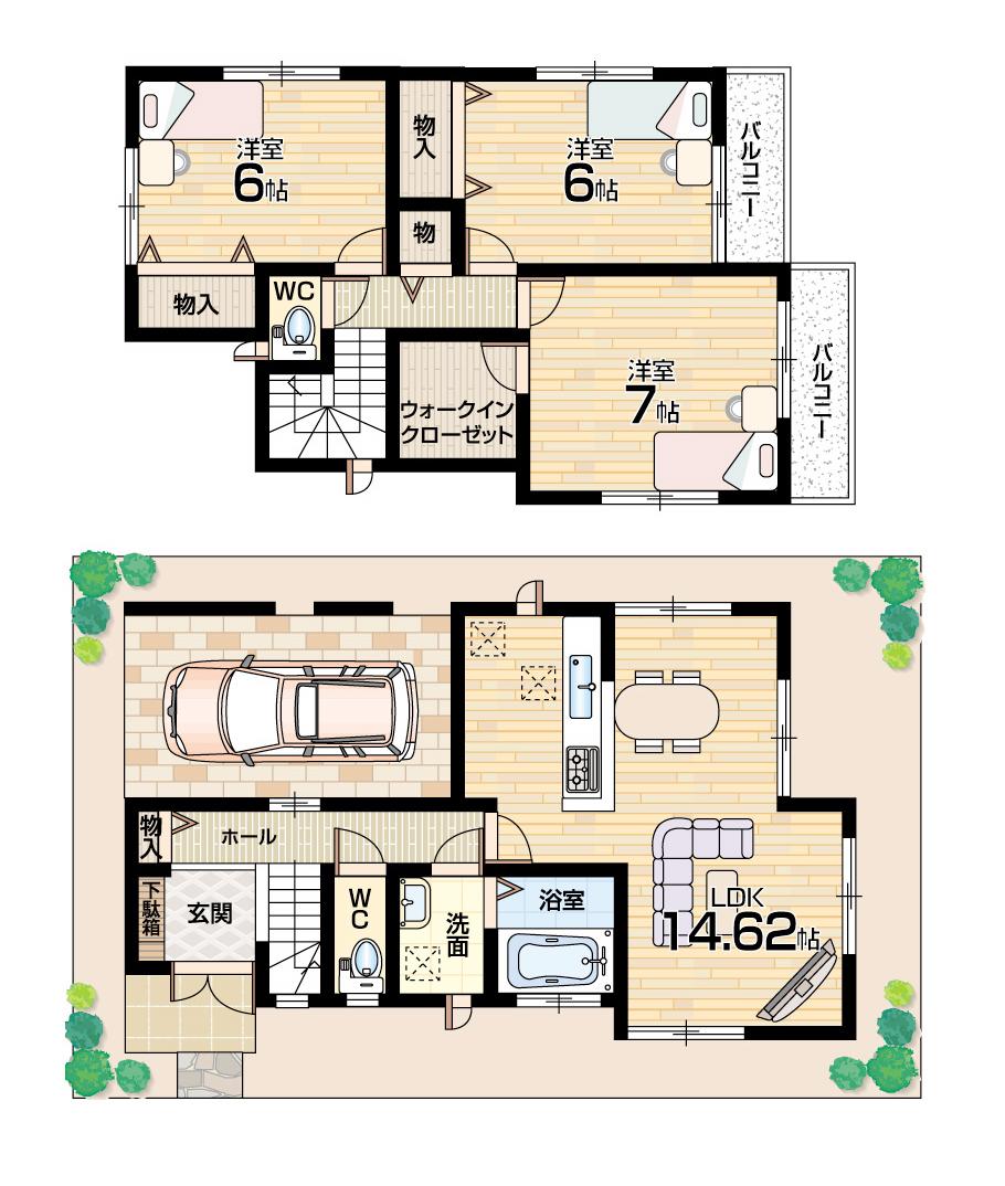 Floor plan. (No. 1 point), Price 36,800,000 yen, 3LDK+S, Land area 79.43 sq m , Building area 98.32 sq m