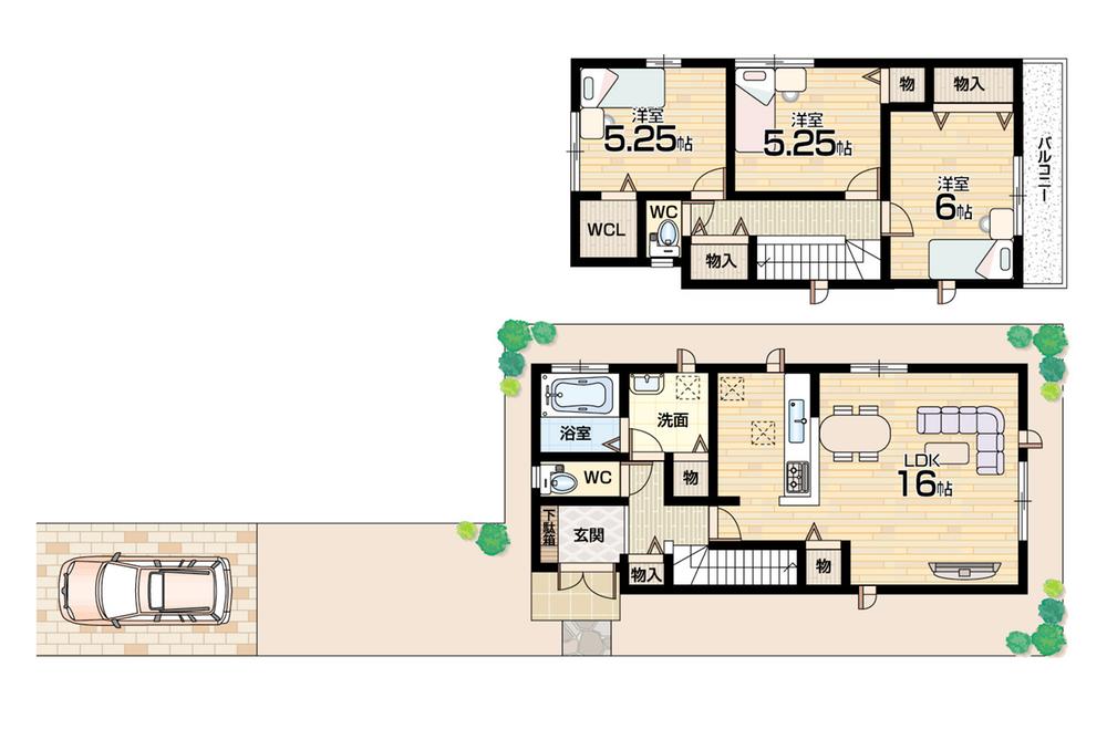 Floor plan. (No. 2 locations), Price 33,800,000 yen, 3LDK+S, Land area 97.51 sq m , Building area 85.07 sq m