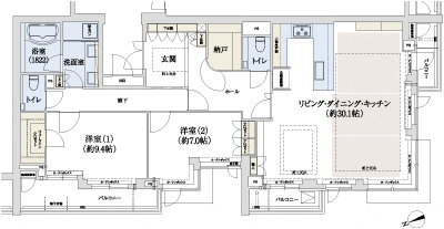 Floor: 2LDK, occupied area: 123.64 sq m, Price: 146 million yen