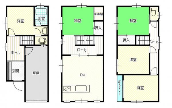 Floor plan. 10.8 million yen, 5DK, Land area 44.02 sq m , Building area 103.58 sq m floor plan