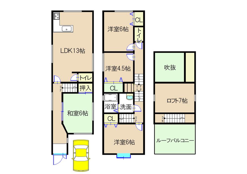 Floor plan. 23.8 million yen, 4LDK + S (storeroom), Land area 68.9 sq m , Building area 90.42 sq m