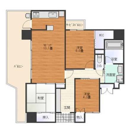 Floor plan. 3LDK, Price 28.5 million yen, Occupied area 69.12 sq m , Balcony area 12.98 sq m