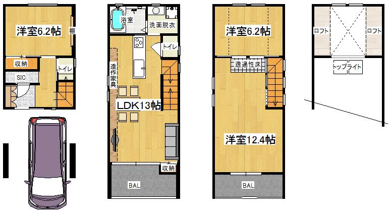 Floor plan. 34,800,000 yen, 3LDK, Land area 49.91 sq m , 3LDK can be changed from to 4LDK building area 90.52 sq m partition.