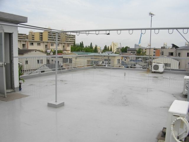 Balcony. Rooftop clothesline