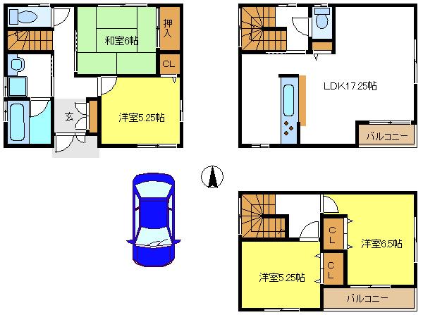 Floor plan. (No. 2 locations), Price 24,800,000 yen, 4LDK, Land area 90.13 sq m , Building area 97.19 sq m