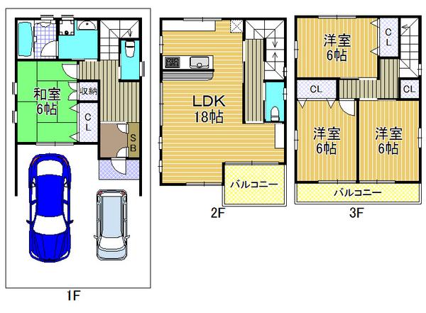 Compartment figure. Land price 35,800,000 yen, Land area 68.74 sq m "Taisho-ku, ・ Buying and selling "reference plan two possible parking