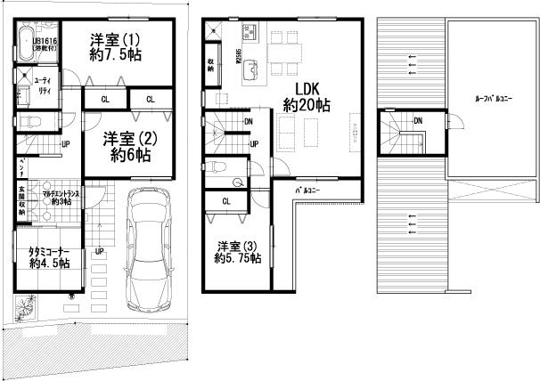 Floor plan. 25,800,000 yen, 4LDK, Land area 93.14 sq m , Building area 103.68 sq m can be changed