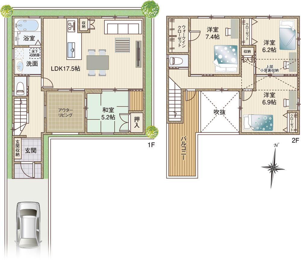 Floor plan. (680 No. land), Price 32,800,000 yen, 4LDK, Land area 107.84 sq m , Building area 111.97 sq m