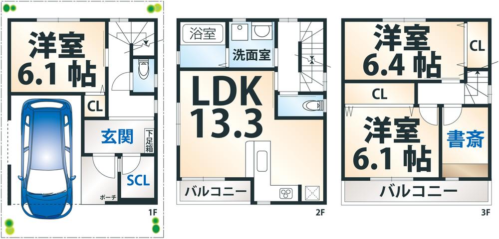 Other building plan example. Building plan example (1 Issue land) Building Price      16,850,000 yen, Building area   93.29 sq m