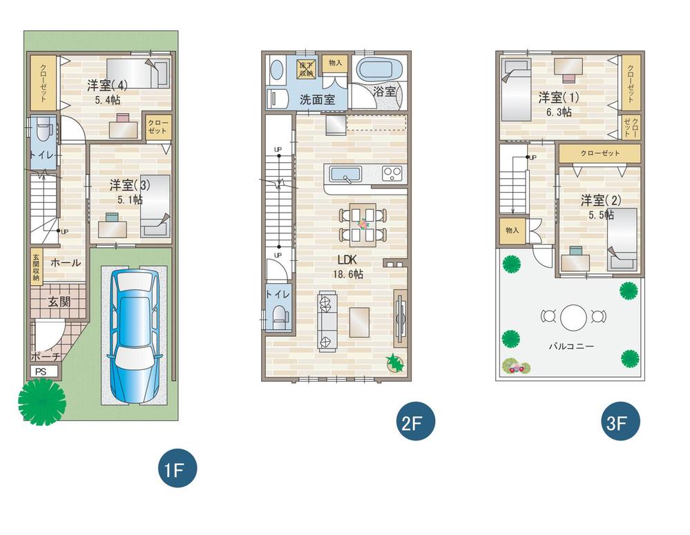 Floor plan. From the bus street continues from the station, Birth in a quiet residential area that contains one step. primary school, Supermarket, Park is set within walking distance, Convenient to child-rearing generation.