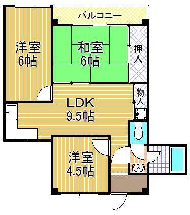 Floor plan. 3LDK, Price 6.8 million yen, Occupied area 49.81 sq m , Balcony area 3 sq m "Taisho-ku, ・ Buying and selling "of the distribution floor plan 3LDK