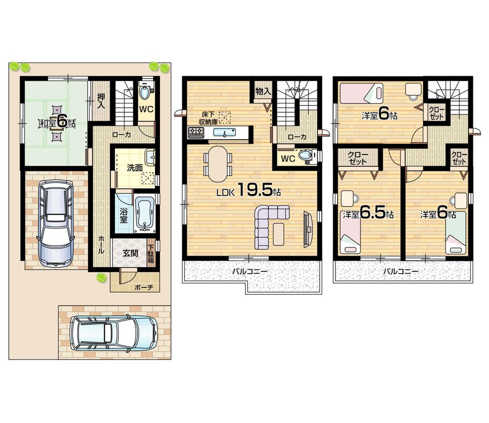 Floor plan. (No. 1 point), Price 34,800,000 yen, 4LDK, Land area 79.69 sq m , Building area 120.55 sq m