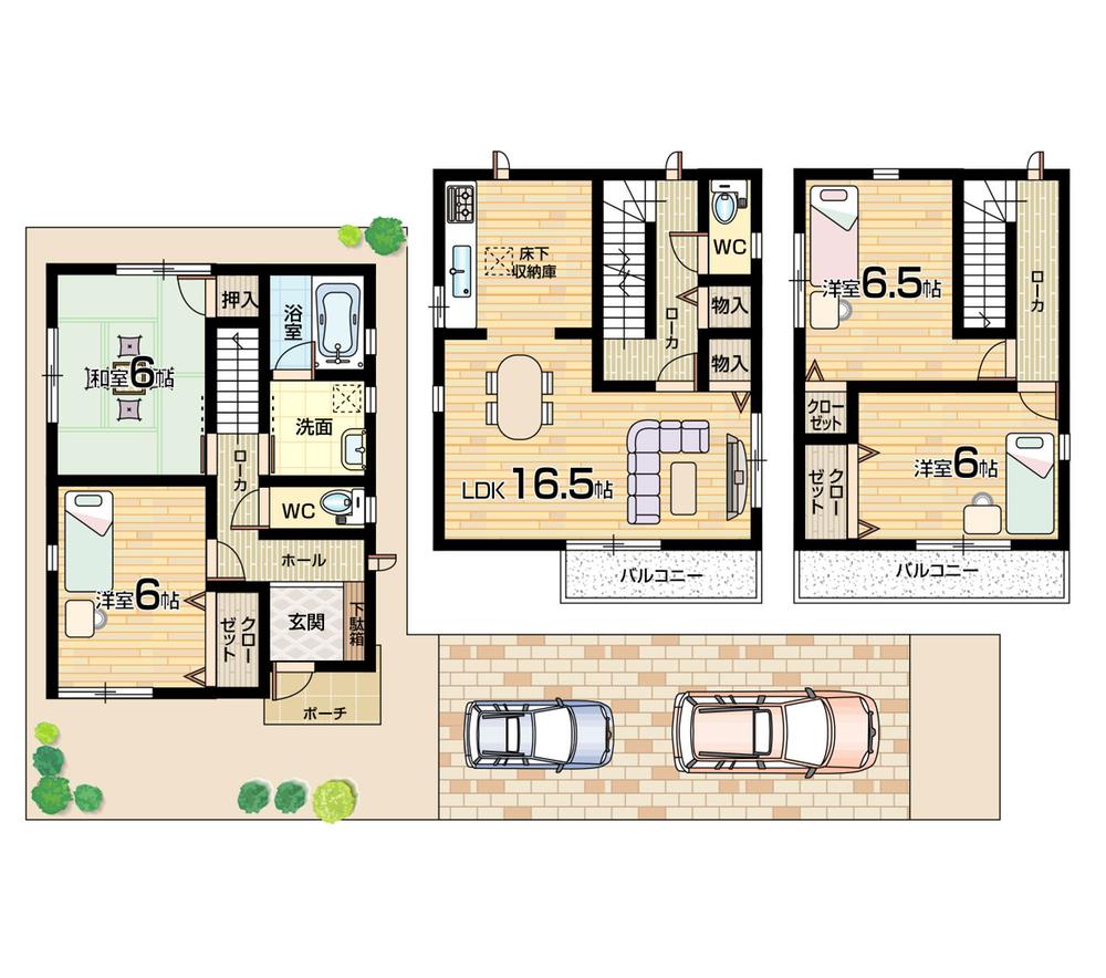 Floor plan. (No. 2 locations), Price 32,800,000 yen, 4LDK, Land area 91.13 sq m , Building area 102.87 sq m