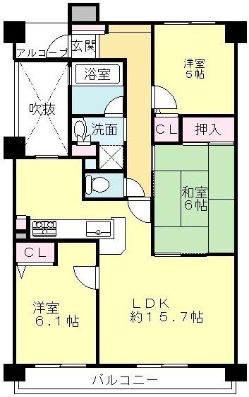 Floor plan. 3LDK, Price 18.3 million yen, Occupied area 71.36 sq m , Balcony area 12.42 sq m