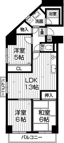 Floor plan. 3LDK, Price 15.8 million yen, Footprint 69.8 sq m , Balcony area 8.52 sq m