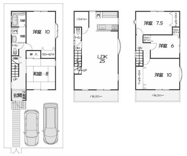 Floor plan. 78 million yen, 5LDK, Land area 110.85 sq m , Building area 151.73 sq m