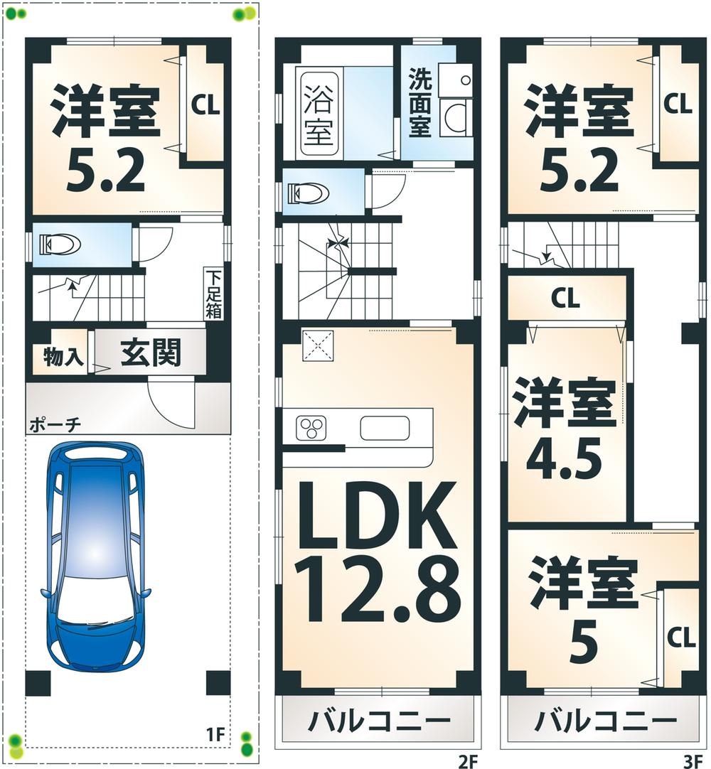 Other building plan example. Building plan example building price 19,415,000 yen, Building area 92.82 sq m