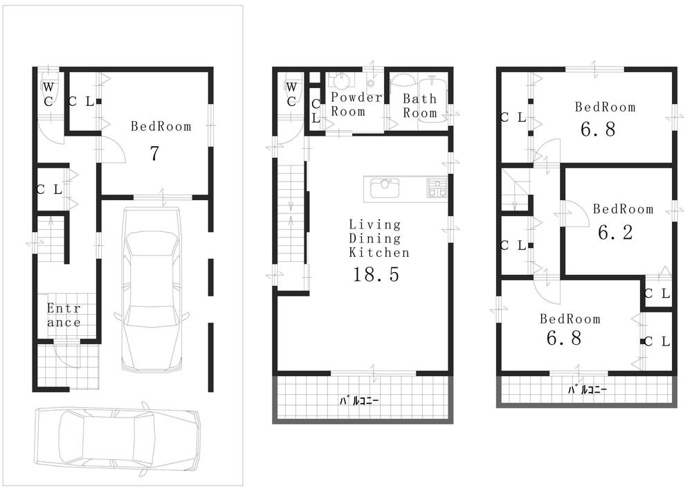 Floor plan. (No. 2 locations), Price 49,800,000 yen, 4LDK, Land area 81.52 sq m , Building area 110.79 sq m