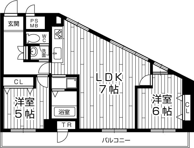 Floor plan. 2LDK, Price 16.8 million yen, Occupied area 67.92 sq m , Balcony area 12.11 sq m