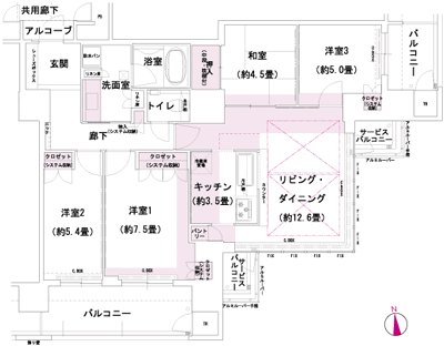 Floor: 4LDK, occupied area: 90.87 sq m, Price: 64,280,000 yen ・ 66,880,000 yen